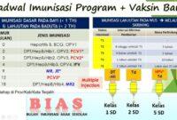 Imunisasi jadwal vaksin bayi idai pemberian dpt wajib rekomendasi dibawah dewasa dasar dokter usia hb