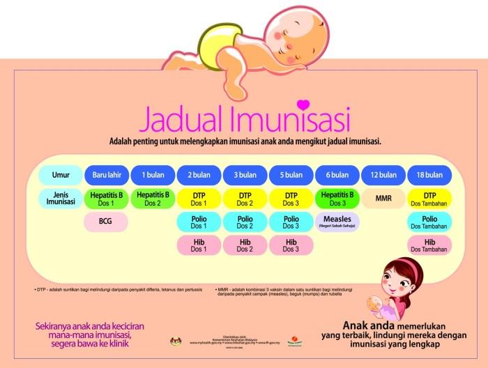 Jadwal imunisasi bayi lengkap puskesmas