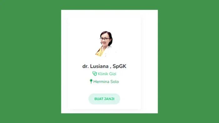 Jadwal Praktek Dokter RS Hermina Solo 2024 Jadwal Dokter Gizi Klinik RS Trijata