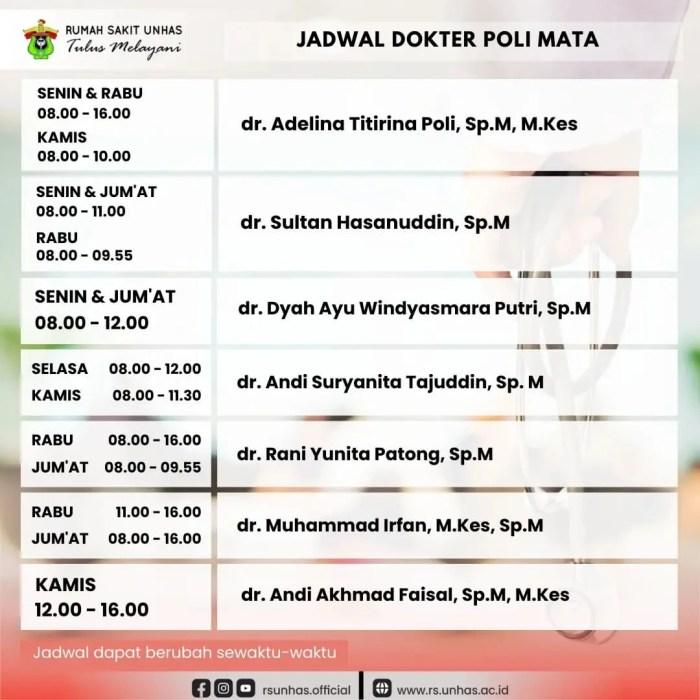 Jadwal Dokter Mata RS Unhas Makassar Jadwal Dokter Mata RS Dharma Usada