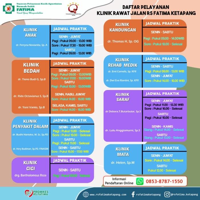 Jadwal Dokter – RUMAH SAKIT FATIMA – KETAPANG Jadwal Dokter Gigi dan Mulut RSKD Ibu dan Anak Siti Fatimah