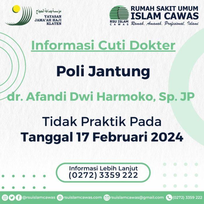 Menginformasikan Jadwal Cuti Dokter di RSU Islam Cawas: 1. dr. Ahmad Bi ... Jadwal Dokter Urologi RSUD Sidoarjo