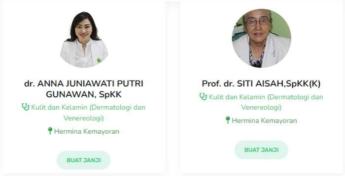 Jadwal Praktek Dokter RS Hermina Kemayoran 2024 | HargaKamar.com Jadwal Dokter Kulit dan Kelamin RS Mitra Keluarga Kemayoran