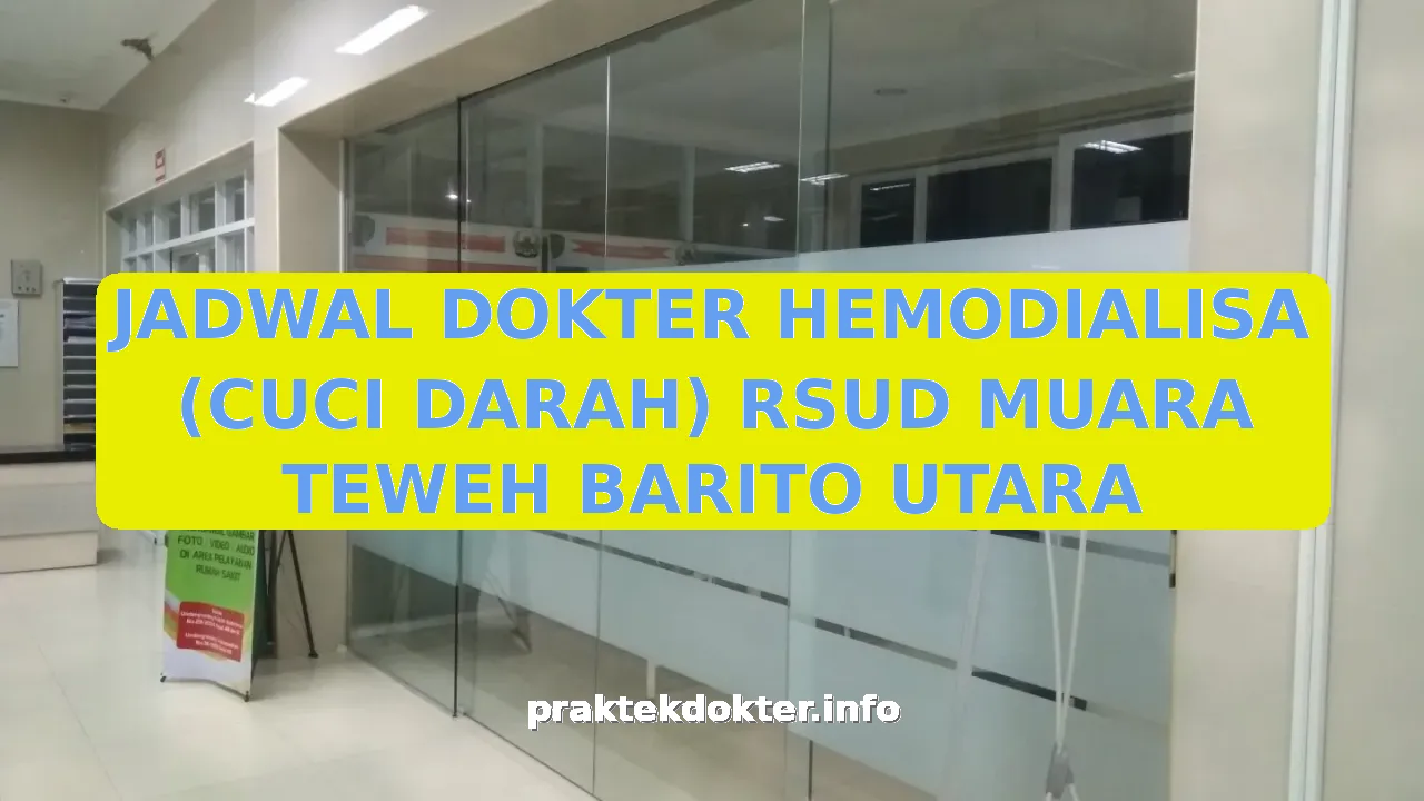 JADWAL DOKTER HEMODIALISA (CUCI DARAH) RSUD MUARA TEWEH BARITO UTARA