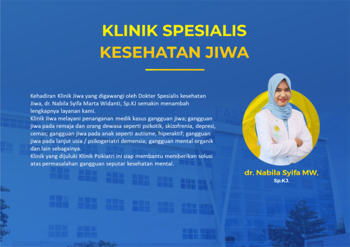 Poliklinik Kesehatan Jiwa - RSU FASTABIQ SEHAT PKU MUHAMMADIYAH Jadwal Dokter Kesehatan Jiwa (Psikiatri) RS Polri R Said Sukanto Kramat Jati